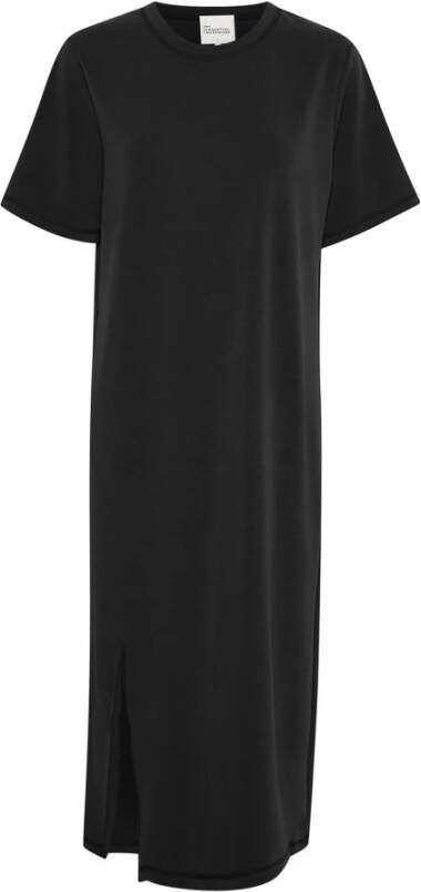 My Essential Wardrobe Elegante Lange Zwarte Jurk Black Dames