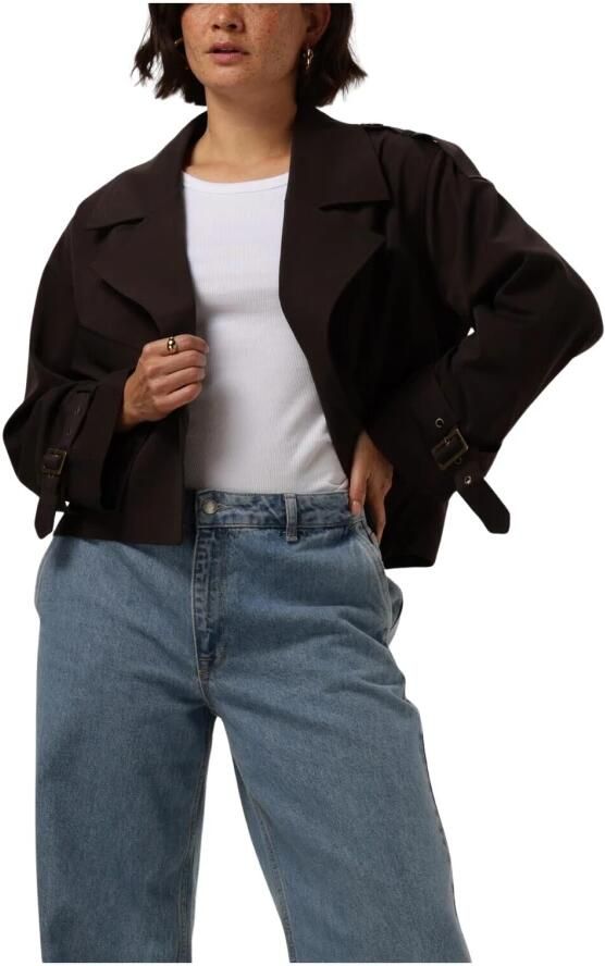 My Essential Wardrobe Cropped Sillemw Jas met Coole Details Brown Dames - Foto 3