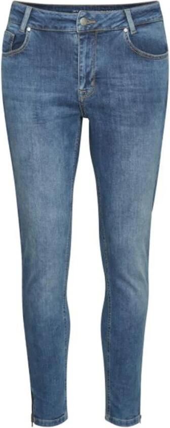 My Essential Wardrobe cropped straight fit jeans 37 THE CELINAZIP 101 HIGH SLIM Y medium blue random wash - Foto 2