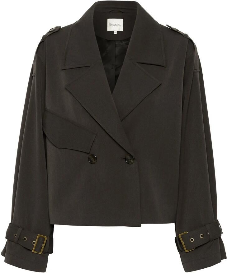 My Essential Wardrobe Cropped Sillemw Jas met Coole Details Brown Dames - Foto 4