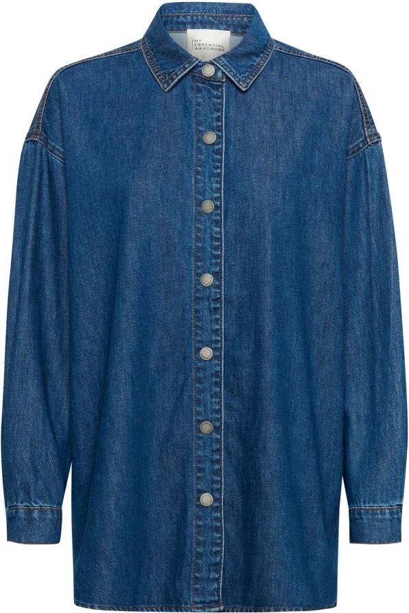 My Essential Wardrobe Oversized jeansblouse met verlaagde schouders model 'Hilma' - Foto 2