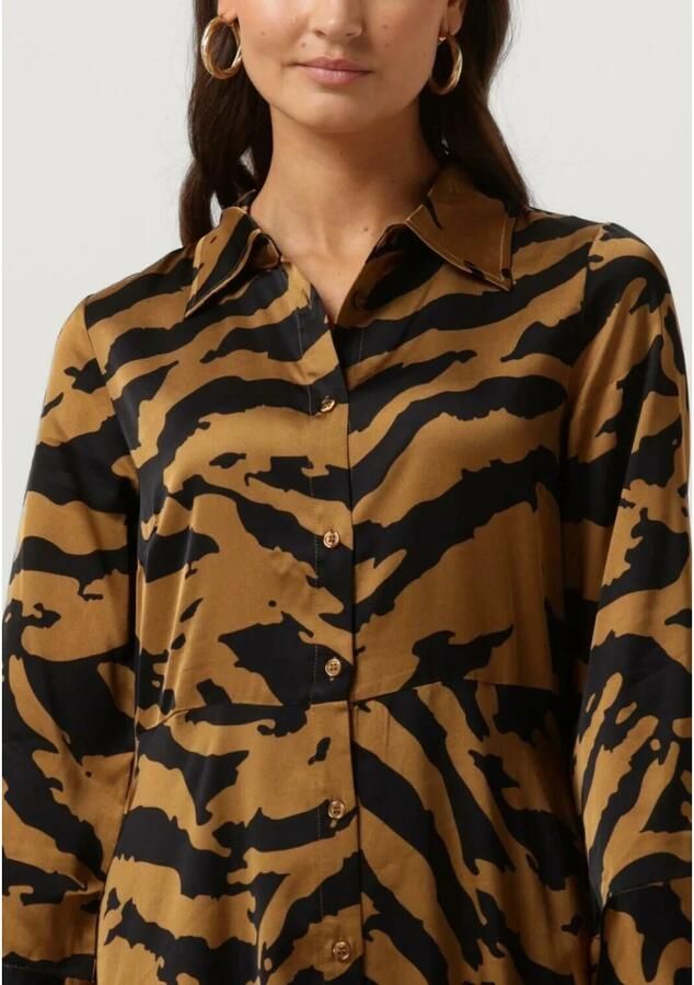 My Essential Wardrobe Elegante Lange Jurk Bruin Multicolor Dames - Foto 4