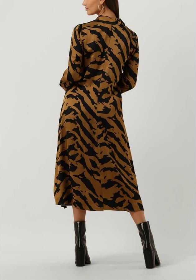 My Essential Wardrobe Elegante Lange Jurk Bruin Multicolor Dames - Foto 5