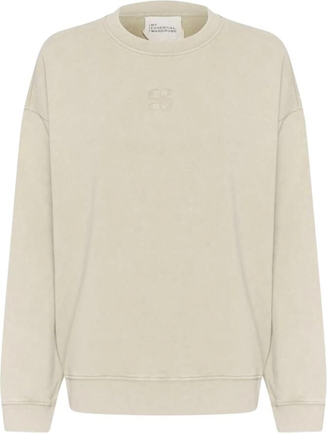 MY ESSENTIAL WARDROBE Dames Truien & Vesten Diegomw Logo Emb. Sweat Beige - Foto 5