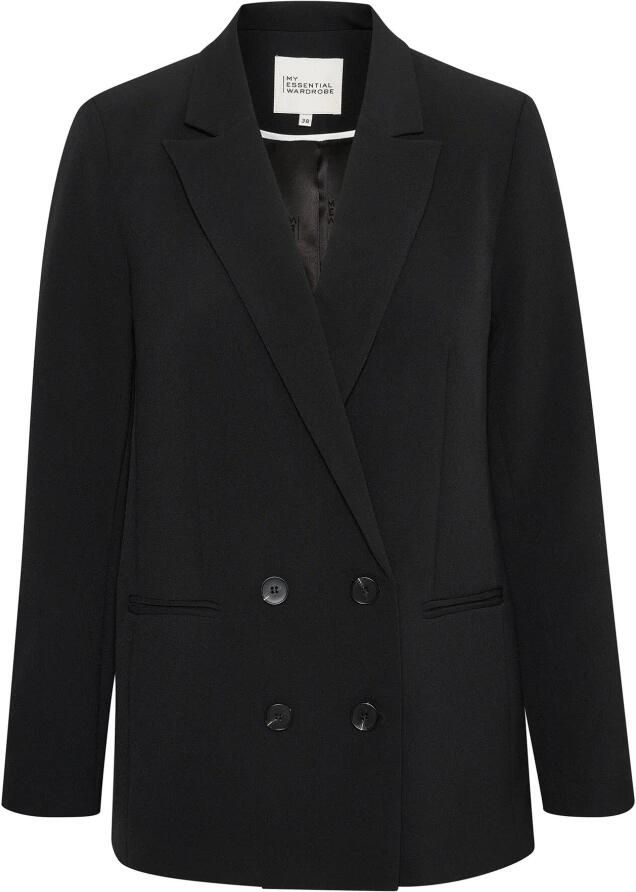 My Essential Wardrobe Klassieke Dubbelrijige Oversized Blazer Black Dames - Foto 3