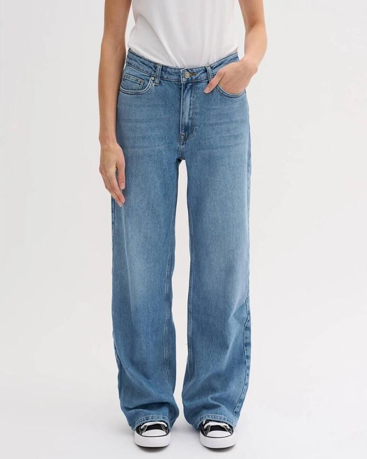 My Essential Wardrobe High Wide Y Jeans Medium Blue Retro Wash Blue Dames - Foto 5