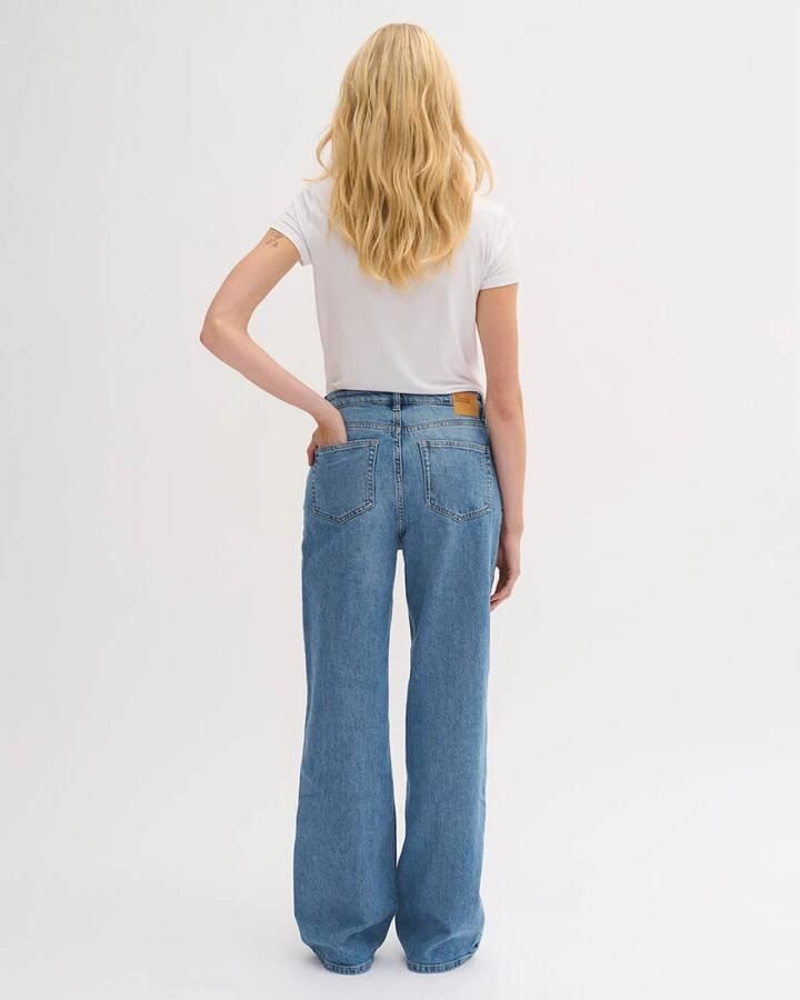 My Essential Wardrobe High Wide Y Jeans Medium Blue Retro Wash Blue Dames - Foto 7