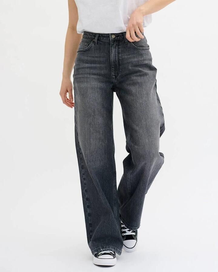 MY ESSENTIAL WARDROBE Dames Jeans 35 The Louis 139 High Wide Y Donkergrijs - Foto 5