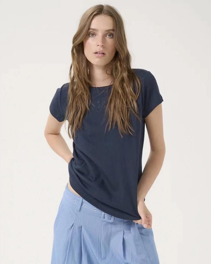 MY ESSENTIAL WARDROBE Dames Tops & T-shirts Mandymw Tee Zwart - Foto 5