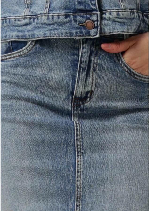 My Essential Wardrobe Denim Rok met Split Lichtblauwe Retro Wassing Blue Dames