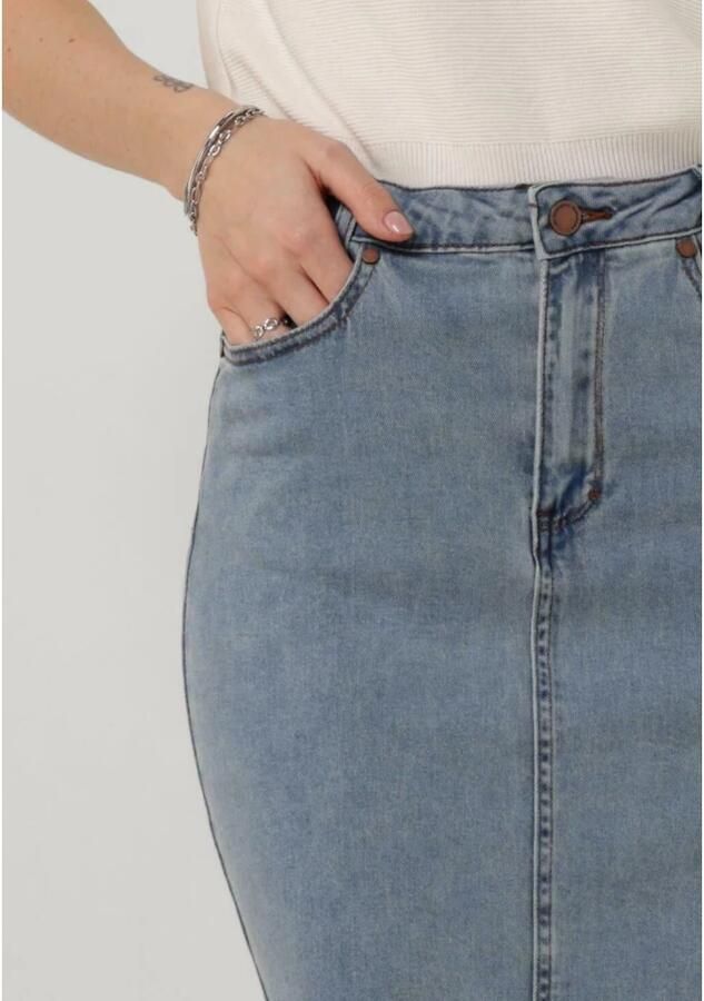 My Essential Wardrobe Stijlvolle Denim Rok met Mid-Rise Taille Blue Dames