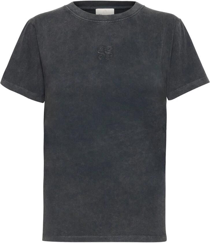 MY ESSENTIAL WARDROBE Dames Tops & T-shirts Seattlemw Logo Emb. Tee Donkergrijs - Foto 7