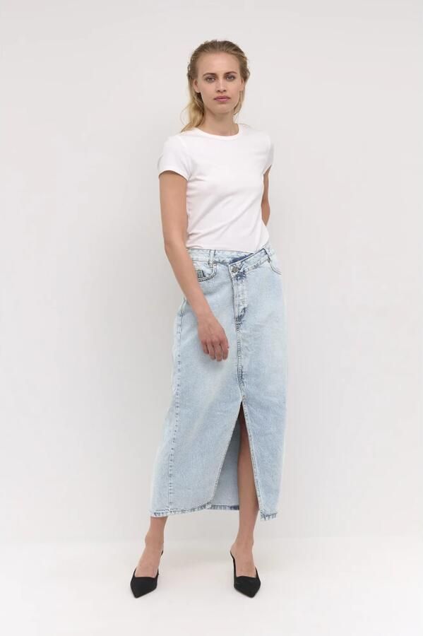 My Essential Wardrobe Blauwe Midirok Louis Wrap 123 Skirt - Foto 5