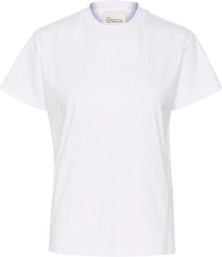 My Essential Wardrobe Rhinestone Tee Top Sneeuw Wit White Dames