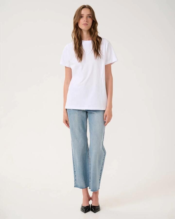 MY ESSENTIAL WARDROBE Dames Tops & T-shirts Seattlemw Logo Emb. Tee Wit - Foto 2