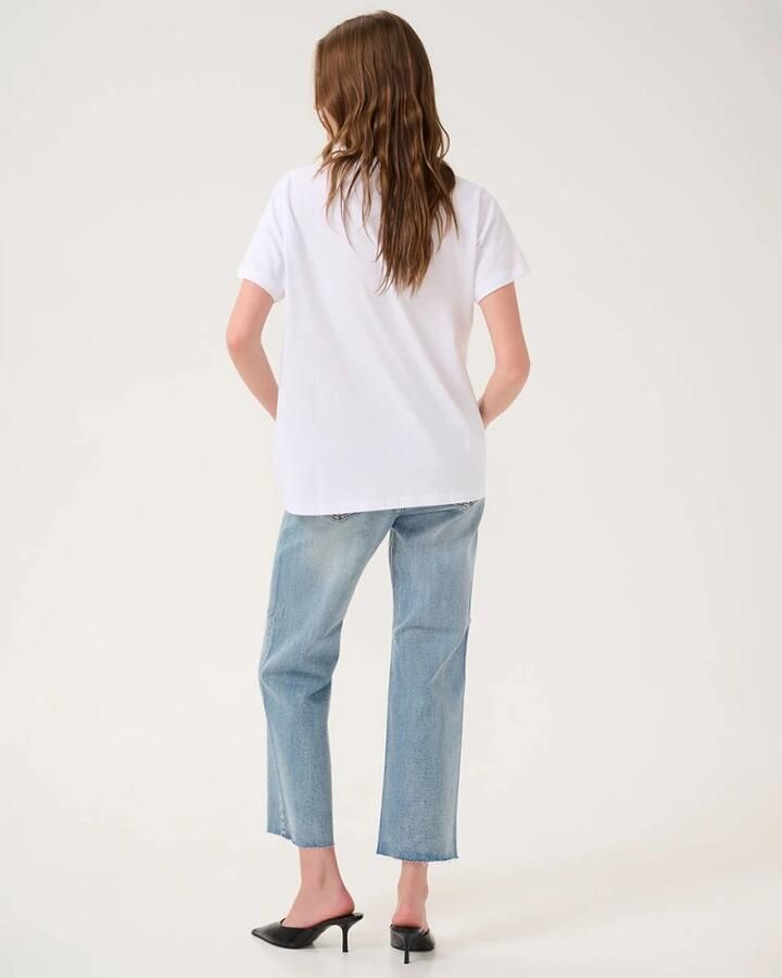 MY ESSENTIAL WARDROBE Dames Tops & T-shirts Seattlemw Logo Emb. Tee Wit - Foto 3