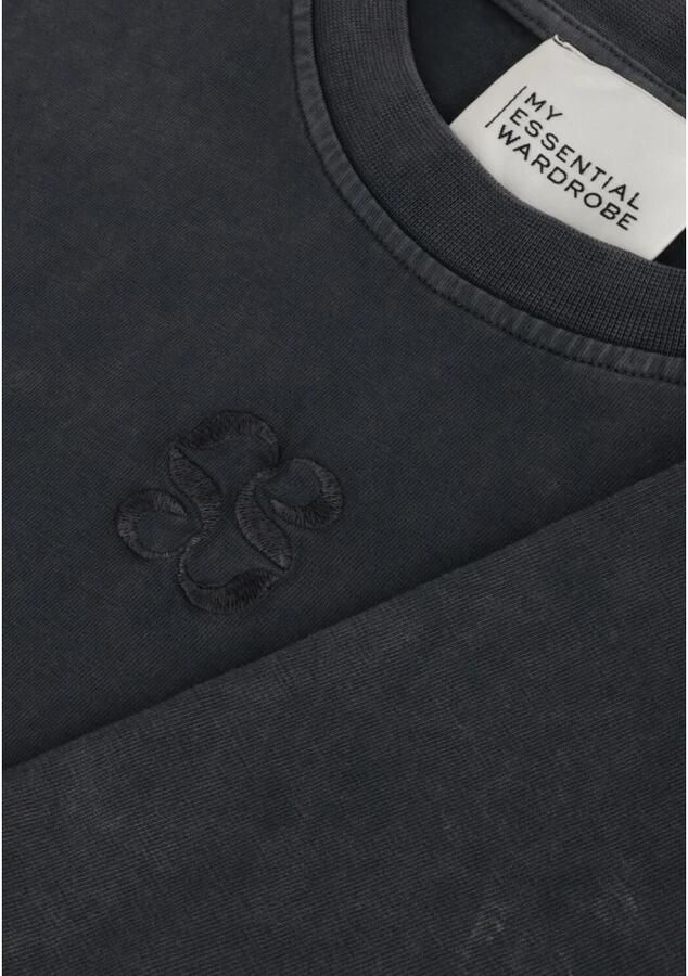 MY ESSENTIAL WARDROBE Dames Tops & T-shirts Seattlemw Logo Emb. Tee Donkergrijs - Foto 4
