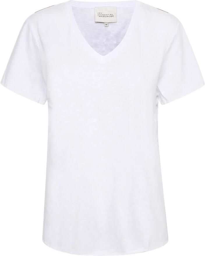 MY ESSENTIAL WARDROBE Dames Tops & T-shirts 08 The Vtee Slub Yarn Jersey Wit - Foto 6