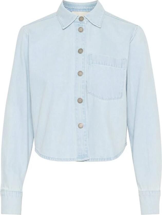 My Essential Wardrobe Regular fit jeansblouse met borstzak model 'Winnie' - Foto 3