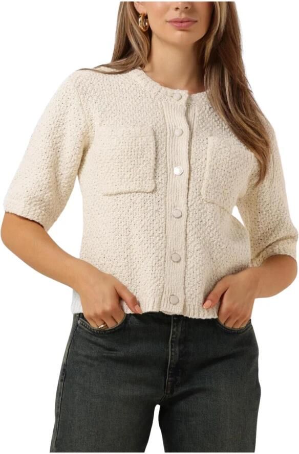 My Essential Wardrobe Gebreid Vest Antique White Korte Mouw White Dames - Foto 3
