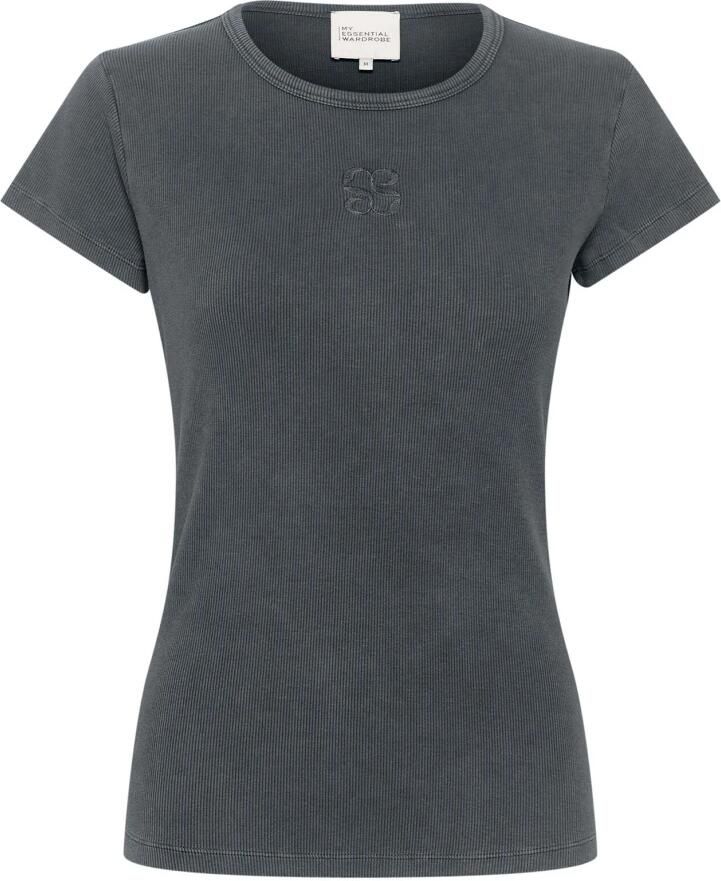 MY ESSENTIAL WARDROBE Dames Tops & T-shirts Mandymw Tee Donkergrijs - Foto 5