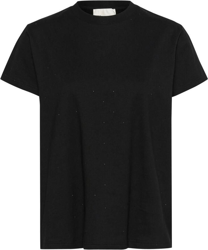 My Essential Wardrobe Zwarte Rhinestone Tee Top Black Dames
