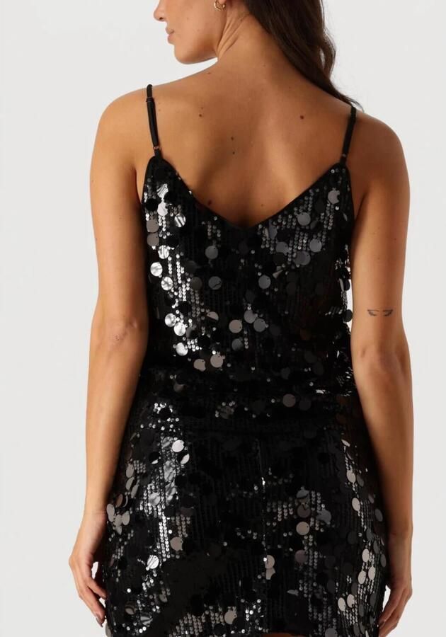 My Essential Wardrobe Zwarte Pailletten Strap Top Blouse Black Dames - Foto 6