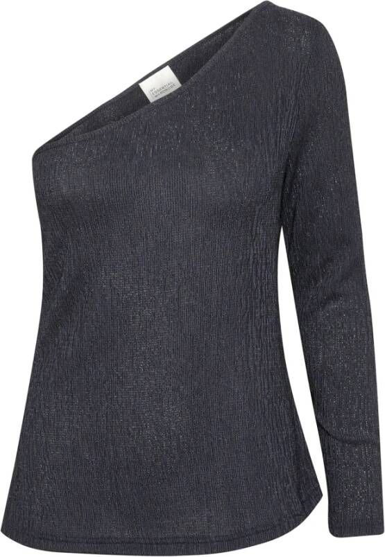 My Essential Wardrobe Blauwe Blouse Kikomw One Shoulder Blouse