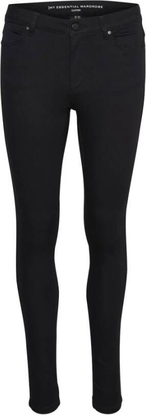 My Essential Wardrobe Slim-fit broek Zwart Dames