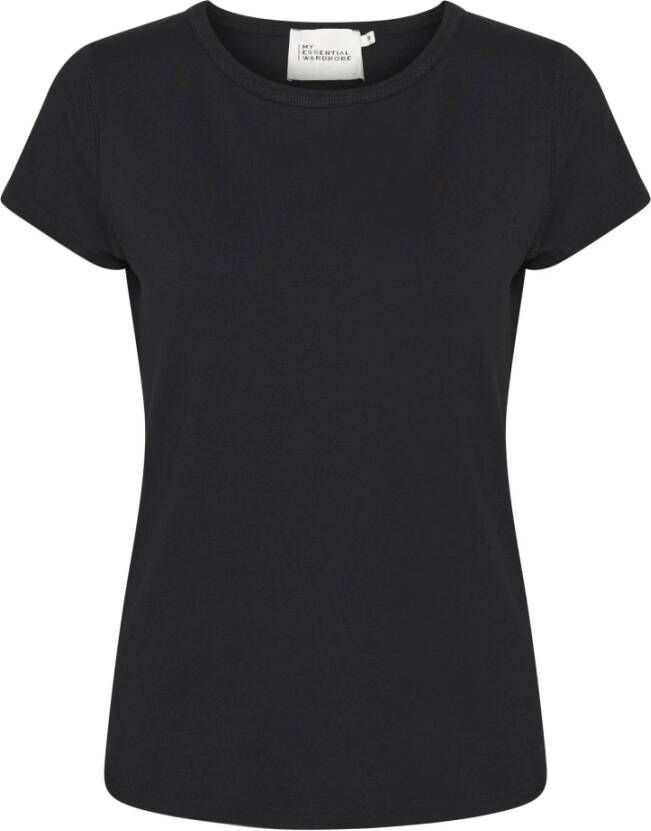 My Essential Wardrobe Modal Tee Top Zwart Loose Fit Black Dames