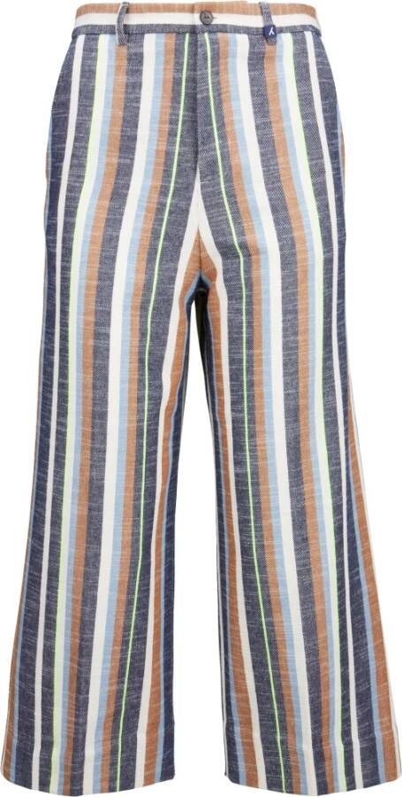 Myths Broek met longitudinale strips Blauw Dames