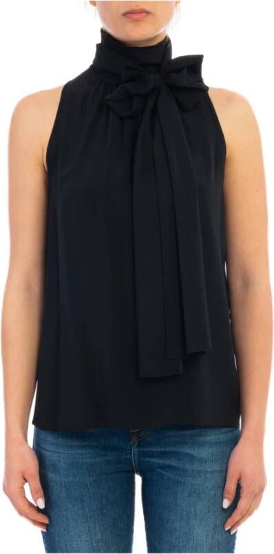 N21 Luxe Zwarte Blouse met Uniek Design Black Dames