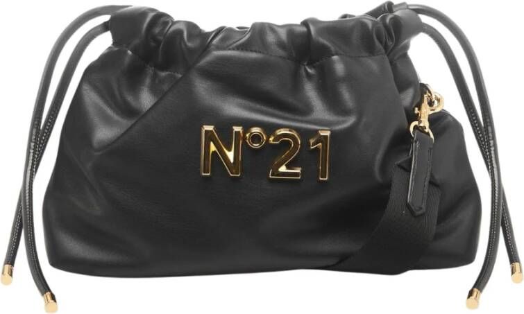 N21 Zwarte dames tas met voorlogo Black Dames