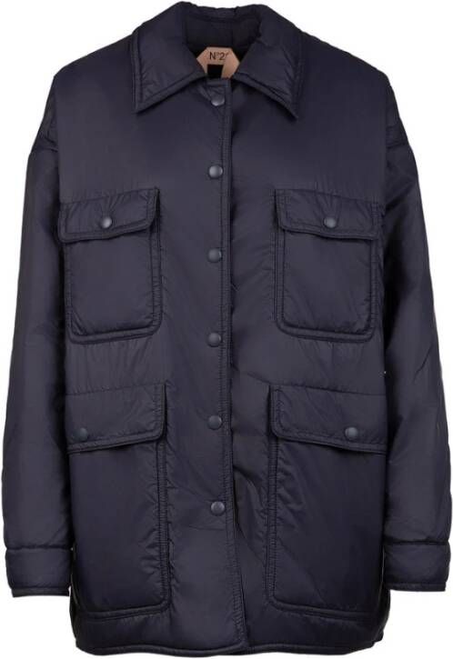 N21 Jas met logo opdruk Blauw Dames