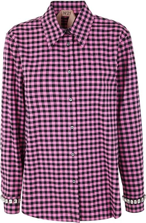 N21 Oversized ingecheckt shirt Roze Dames