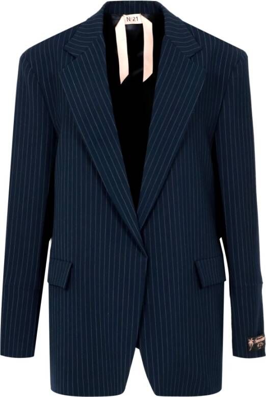 N21 Pinstripe Wollen Jassen Blauw Dames