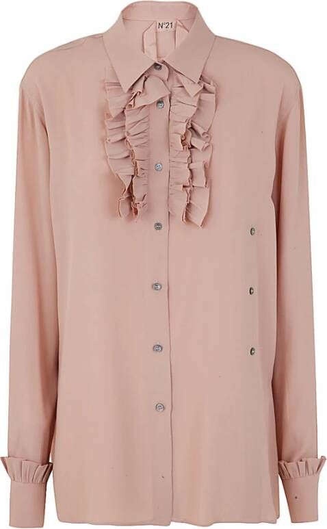 N21 Shirt rouge nek detail Roze Dames