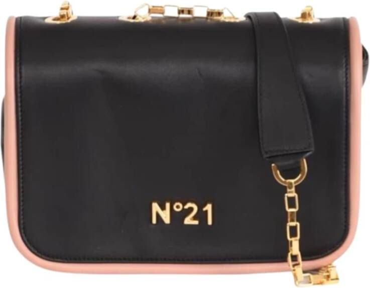 N21 Zwarte Leren Schoudertas Black Dames