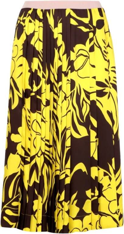 N21 Gele Bloemen Midi Rok Yellow Dames