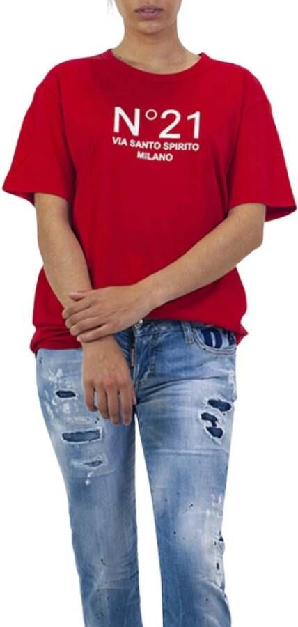 N21 T -shirt binnenkort Red White Dames