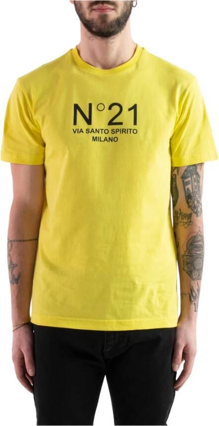 N21 F031-6334 short sleeve t-shirts Geel Heren