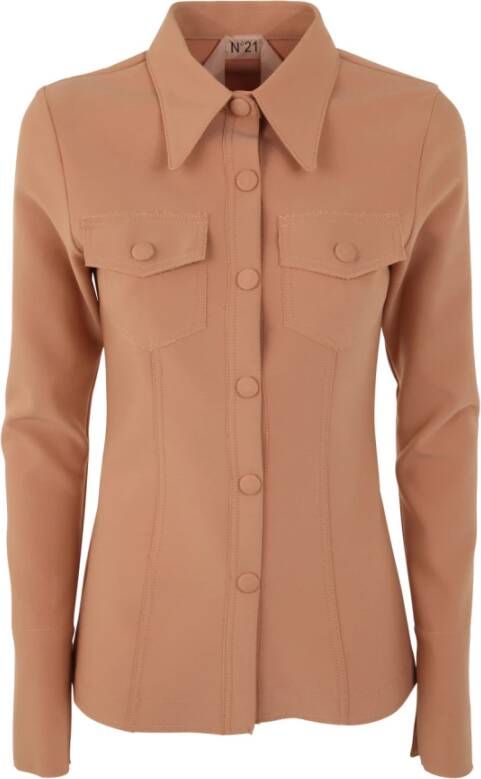 N21 Technical Shirt Bruin Dames