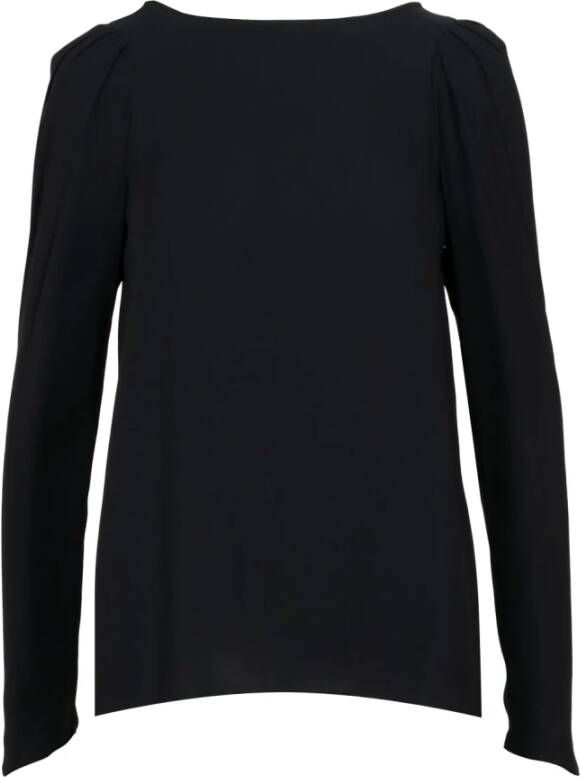 N21 Zwarte Viscose Shirt met Geplooide Details Zwart Dames