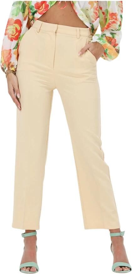 NA-KD Dames Broeken Cropped Suit Pants Beige - Foto 4