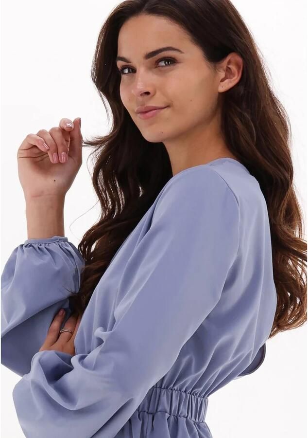 NA-KD Gerimpelde Playsuit met Lange Mouwen Lichtblauw Blue Dames - Foto 1