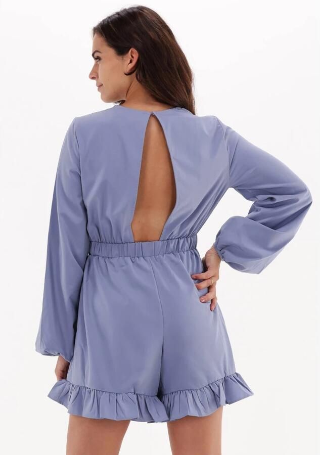 NA-KD Gerimpelde Playsuit met Lange Mouwen Lichtblauw Blue Dames - Foto 2