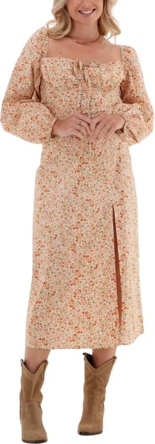 NA-KD Dames Jurken Cups Detail Cotton Ls Midi Dress Multi - Foto 5