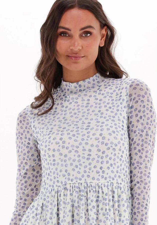 NA-KD Dames Jurken Recycled Ls Mesh Dress Blauw