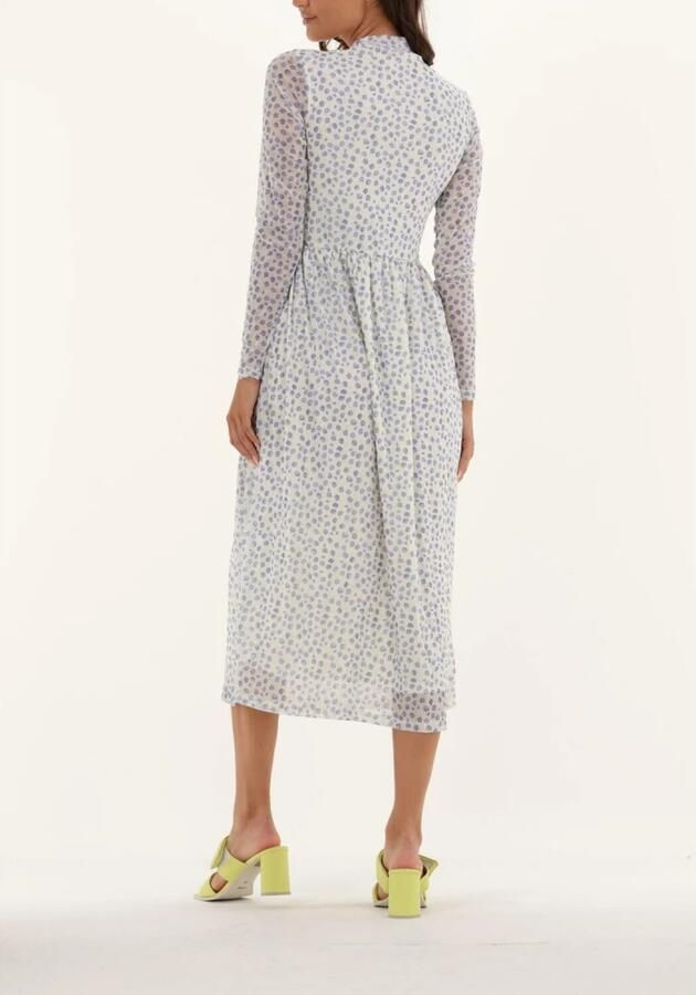 NA-KD Dames Jurken Recycled Ls Mesh Dress Blauw - Foto 2