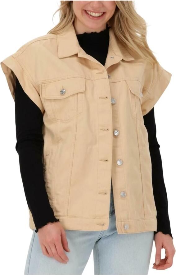 NA-KD Dames Blazers Oversized Denim Vest Beige - Foto 4